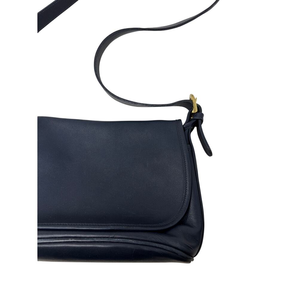 Vintage Coach Court Bag 4150 Navy Blue Leather Crossbody Purse USA Costa Rica - Picture 2 of 10
